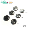 (P1632R2) Classic grey and black imitation shell polyester resin shirt button 
