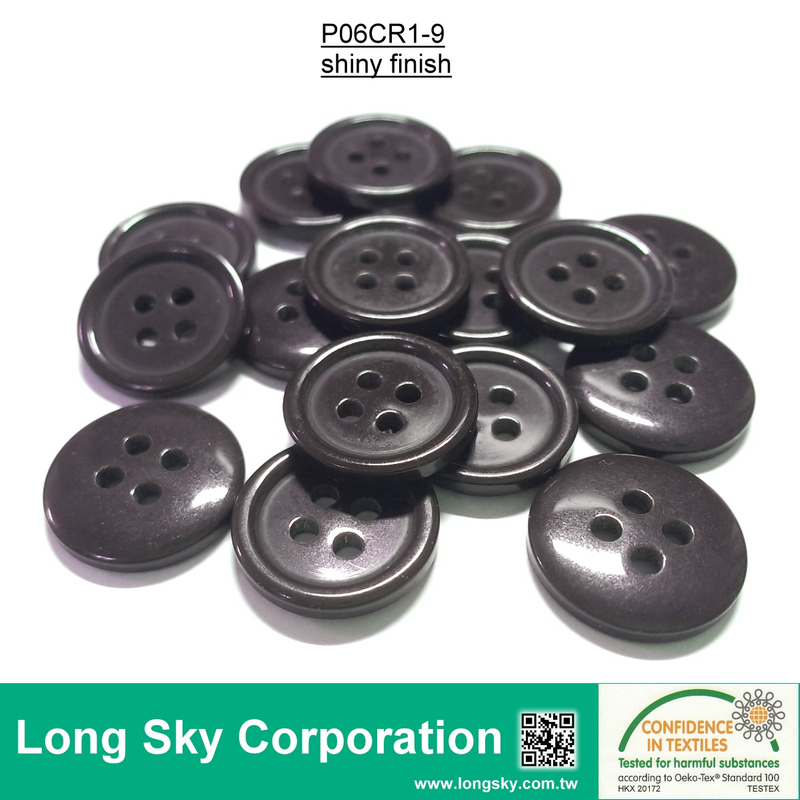 (#P06CR1-9) 15mm dark purple color 4 holes sewing on polyester resin button for suit