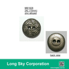 (MB1828/24L) 2-hole antique silver colour metal button with pattern for clothing