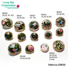 (#B9506) 24L, 28L, 34L, 40L fancy oval center floral printed shank buttons