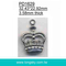 Alloyed crown pendants and charms for garments for zipper (#PD1629)