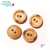 (#W0237) 2 hole fancy burned natural wooden button for apparel