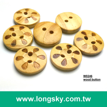 (#W0246) Kids custom decorative logo engraved wooden craft buttons for children