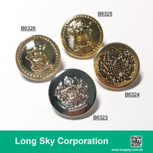 (#B6323~26) royal style pattern shank button in gold color, silver color