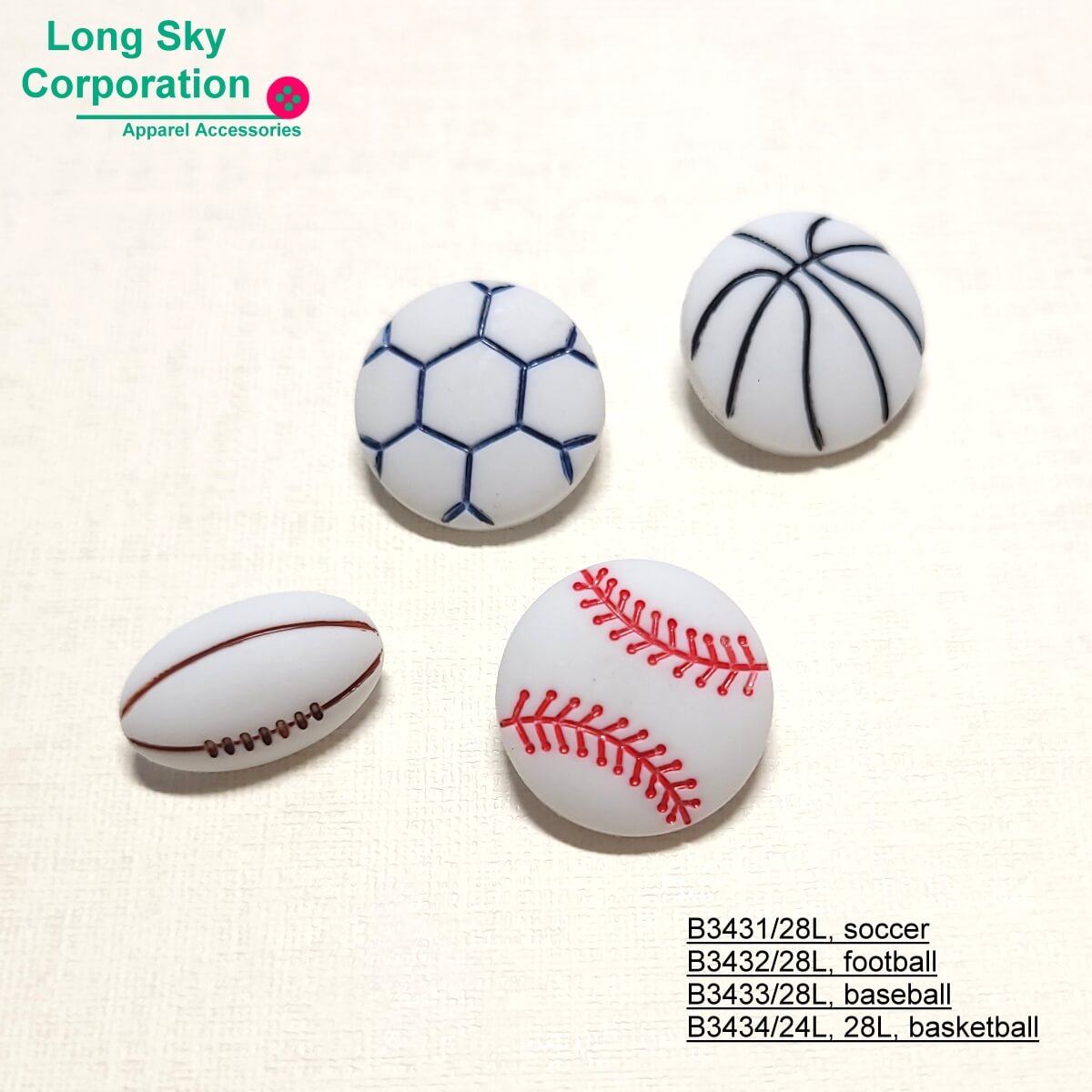 (#B3434) 24L 28L colored basketball jacket button, baby wear button