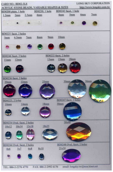 Acrylic Beads with Side Holes, Sewing
