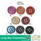 (#P06CR1-4) 15mm dark red color 4-hole polyester resin button for craft card