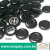 (#P12CR1) 18L classical black polyester resin polo shirt button
