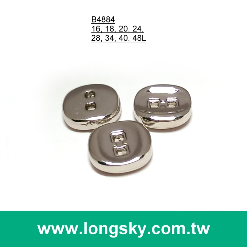 (#B4884) 16L 18L square sewing hole square shape designer shiny silver suit button