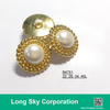 (#B4751/22L,28L,34L,40L) 2-piece gold-pearl white combination button for lady suit coat