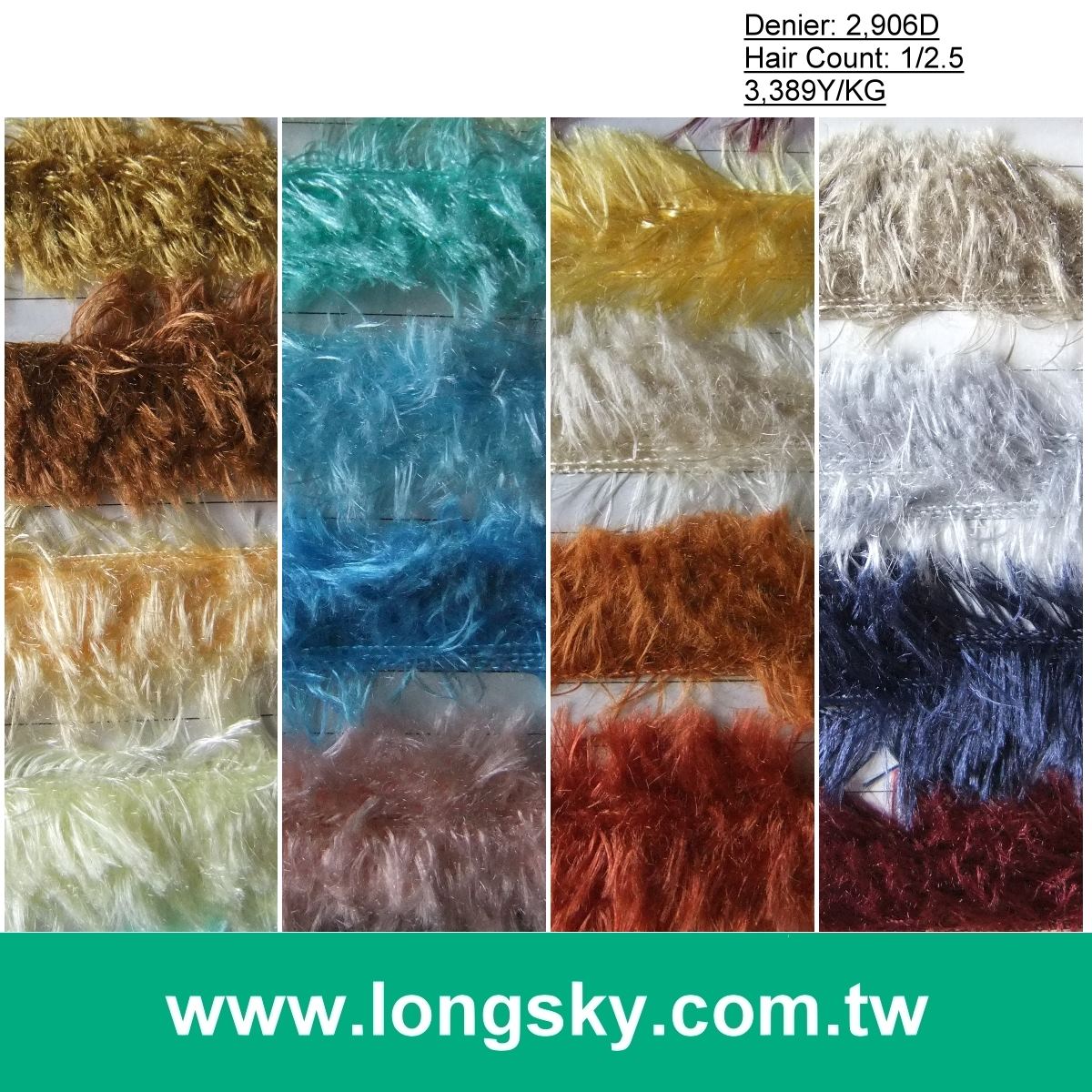 (X-125) Yellow topaze color long hair feathers yarn for decoration