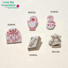 Cute Christmas craft button- bell, snowman, book, glove, gift decorative button (B6935, B7428, B7648, B7669, B9011)