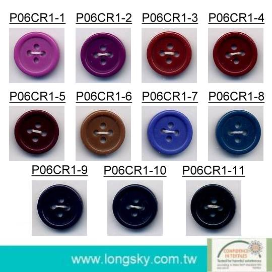 (P06CR1) 24L Taiwan made eco friendly colored polyester resin shirt button