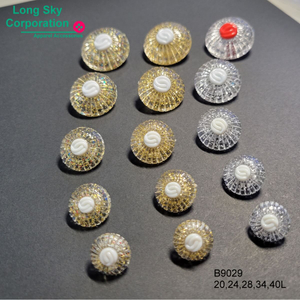 Dome shape glitter decorated combined garment button (B9029/20L,24L,28L,34L,40L)