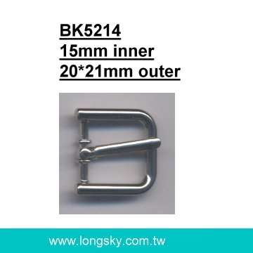 Square small belt buckle with prong (#BK5214/15mm inner)