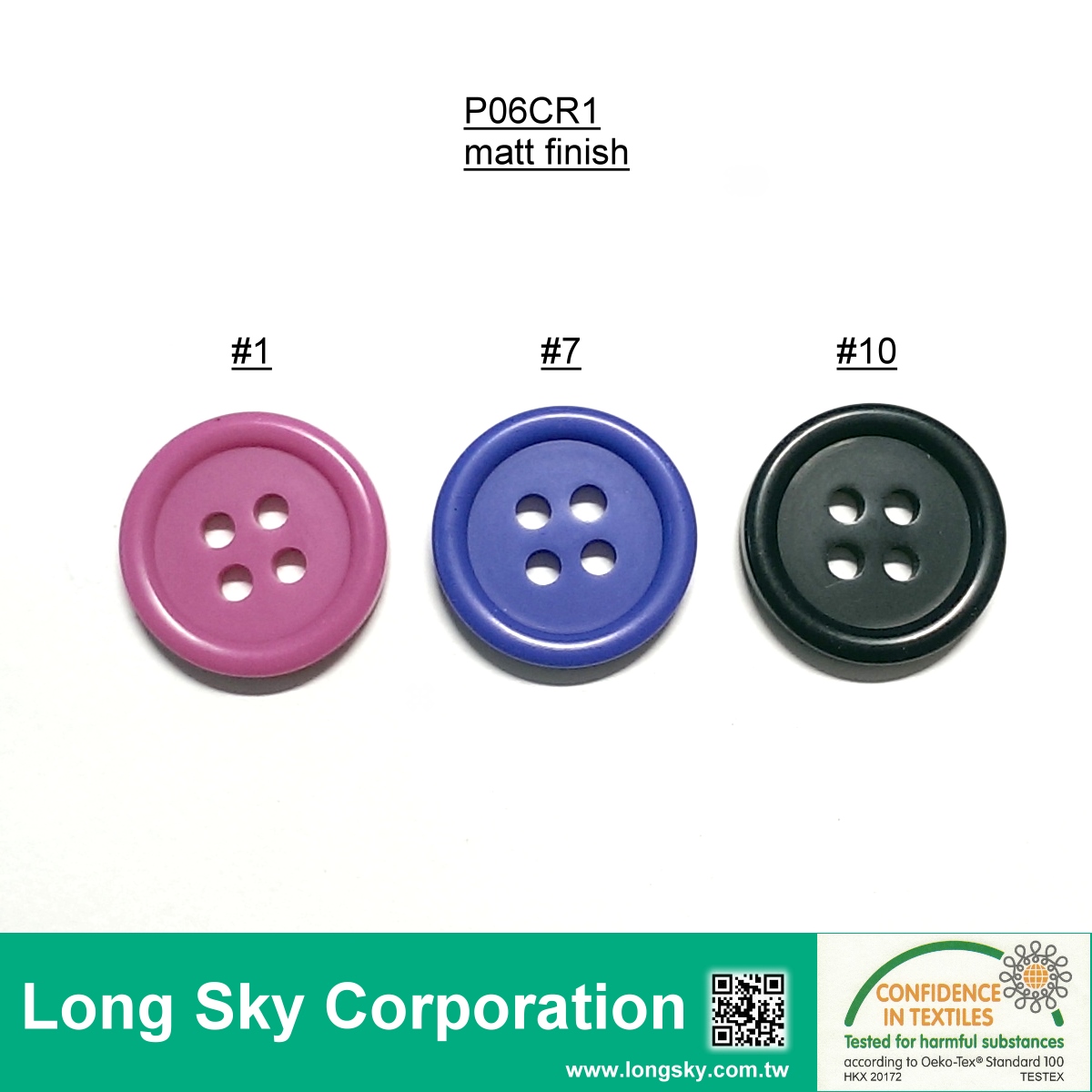 (#P06CR1-4HS) 15mm 8 colors to choose 4 holes polyester craft button