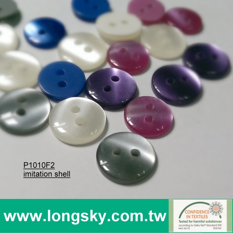 (#P1010F2) Fancy Colored Imitation Shell Polyester Resin Button for Knit Top