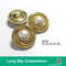 (#B4752/20L,24L,28L,34L,40L) 2-piece antique gold-pearl white combination button for lady overcoat