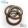 (RZ0517) 33mm inner geometric pattern metal round ring