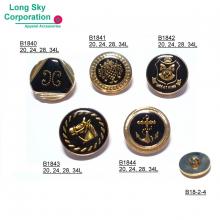 (B18-2-4) black epoxy gold royal pattern garment button factory