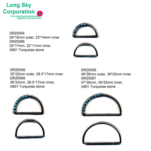 (#DRZ0066, 67, 68) 22mm, 28mm, 39mm webbing belt D-ring buckle with turquoise bead 