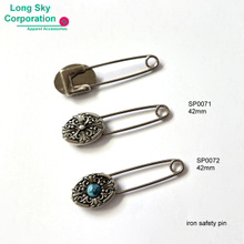 Oval shape antique safety pin (SP0072/42mm, 1.65")