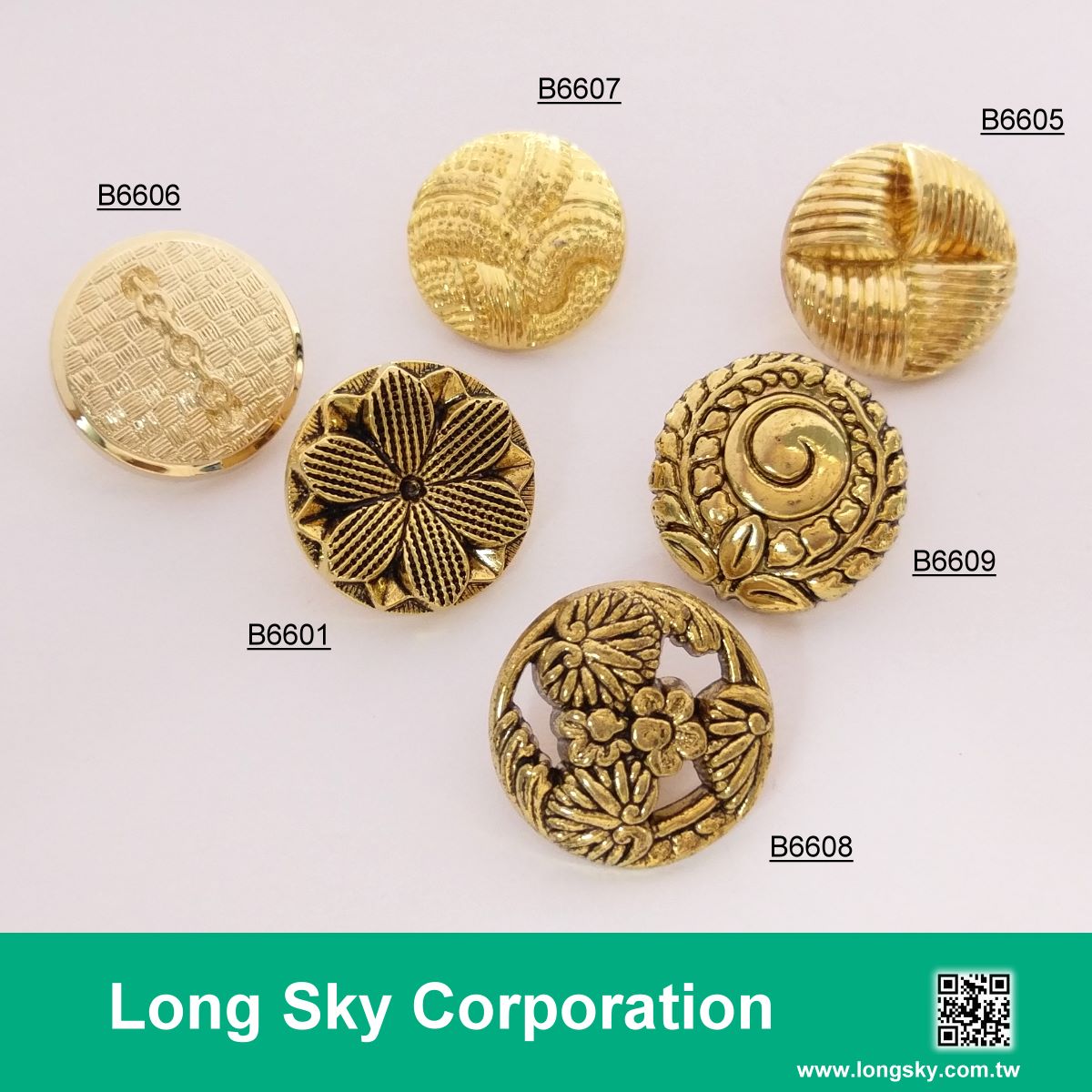 Antique gold plated shank back suit buttons, B66-1_3