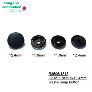 (#B3506-1313) 13mm cap black plastic snap button