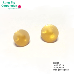 (B3101/14L,16L,18L,20L,24L,28L,34L,40L) Golden pearl effect garment button, button for lady dress