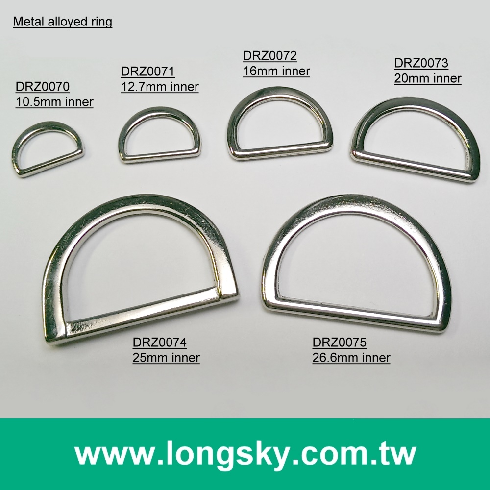 (#DRZ0073/20.0mm) d ring silver color metal bag buckles for sale