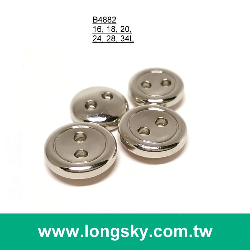 (#B4882) 16L 18L 2-hole classic small size shiny silver coat button