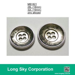 (MB1821/32L) 4-holes nickel colour metal button for suit coat