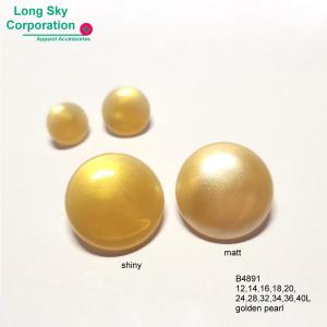 (B4891/12L,14L,16L,18L,20L,24L,28L,32L,34L,36L,40L) classical round shape shirt button, clothing button in golden pearl finish