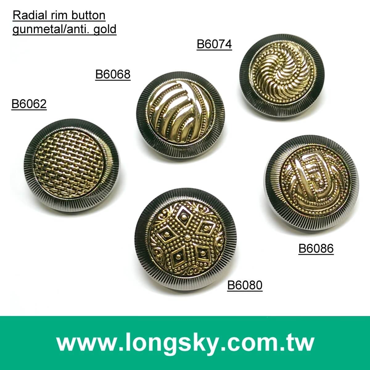 (#B6063/21mm) Stylish 2 piece assembled plating button for fashion clothing