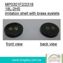 Imitation shell button with brass eyelets for shirt (#MP0301F2/2318)
