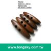 (#W0372) 50mm, 6mm hole dark brown wood made toggle button