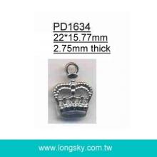 Crown charm pendant for zipper or garments (#PD1634)
