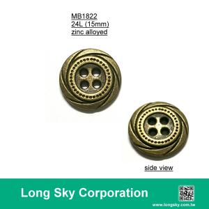 (MB1822/24L) 4-holes antique brass colour metal button for casual pants