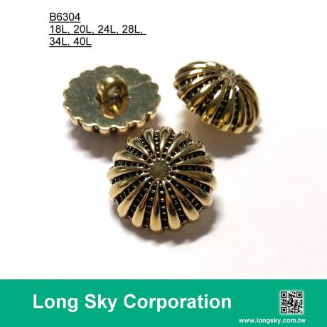 (B6304/18L,20L,24L,28L,34L,40L) antique gold flower button for apparel