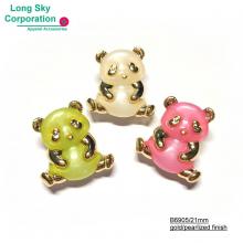 (#B6905) kids wear animal shape button, cute panda pearlized button
