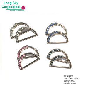 (#DRZ0053) 22mm acrylic stone decorated D-ring buckle, strap buckle