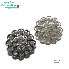 32mm Vintage Rhinestone Brooches Make Every Dress Dazzle! (BR0009)