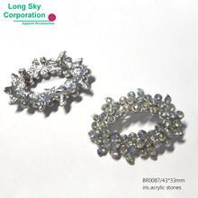 aurora acrylic stones lady suit coat brooch (BR0087)