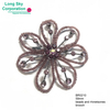 6cm purple bead chain made flower brooch (BR0210)