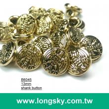 (#B6045/13mm) Taiwan produced eagle pattern small shank buttons for young shirts