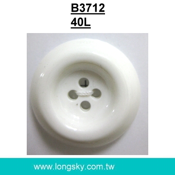 (#B3712/40L) classic 4 hole round large flat back nylon button