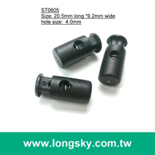 (#ST0605) 4mm hole one hole plastic cord stopper or toggle for garments, handbags and shoes