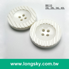 (#B6110) 4 hole round button with pattern nylon plastic robe coat button