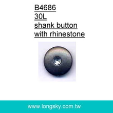(#B4686/30L) 19mm crystal rhinestone added acrylic women apparel button