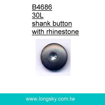 (#B4686/30L) 19mm crystal rhinestone added acrylic women apparel button